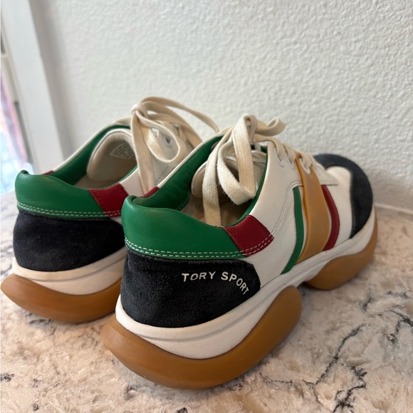 Tory Sport Blue and White Sneakers with Red and Green Accents - Picture 5 of 8
